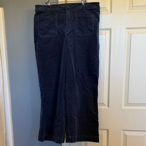 LOFT Dark Blue Wide Leg Corduroy Pants